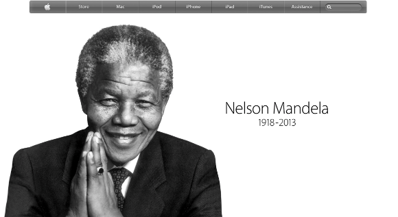 Nelson Mandela sur la page d accueil d Apple