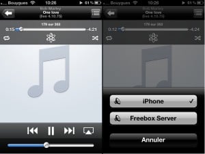 Freebox Revolution : Ecouter la musique de votre iPhone / iPod sur le Freebox Server.