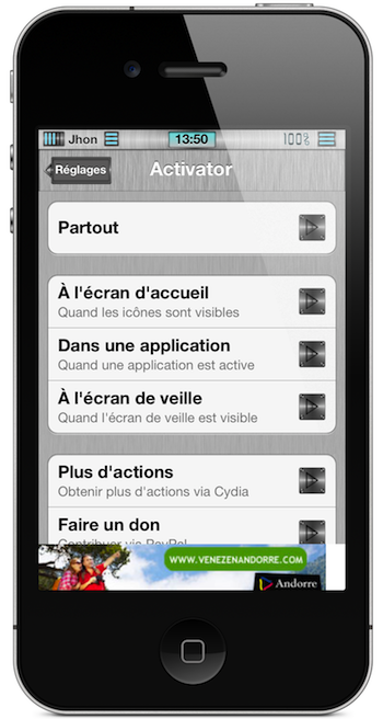 Activator : les raccourcis sur iPhone, iPad et iPod Touch