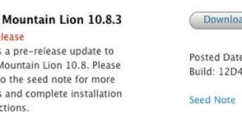 OS X Mountain Lion 10.8.3 : la bêta 3 disponible