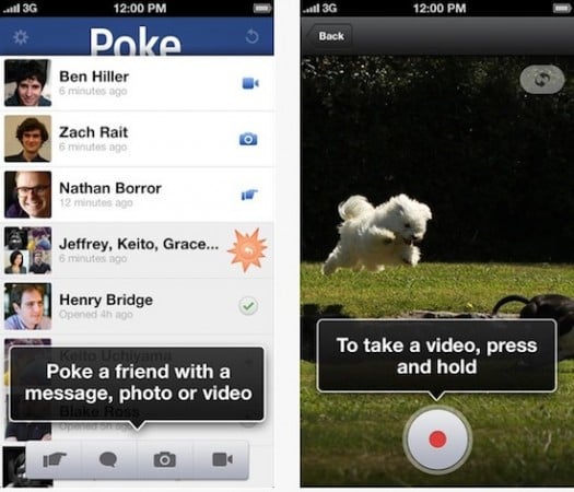 Facebook supprime le clone de Snapchat, Poke, et Appareil Photo