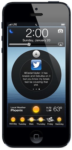 iOS 7 : concept de lockscreen sublime