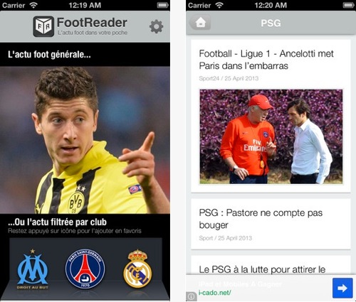 Foot Reader : News, mercato et live football dans la poche