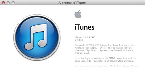iTunes 11.0.3 disponible au téléchargement