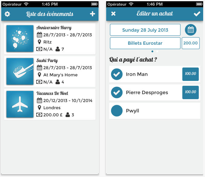 Mitra : organisation d’évènements et gestion de dépenses sur iOS