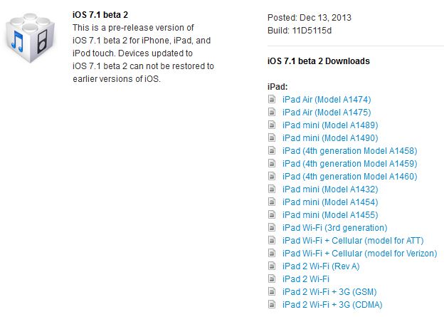 iOS 7.1 bêta 2 est disponible