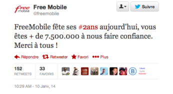 Free Mobile : plus de 7,5 millions d’abonnés en 2 ans