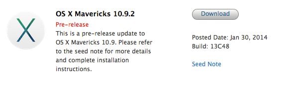 OS X 10.9.2 Mavericks bêta 4 disponible pour les développeurs