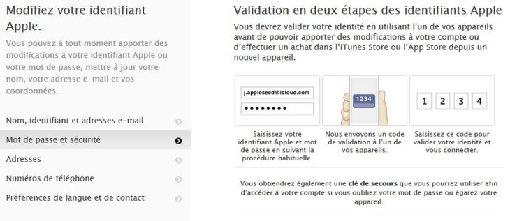 Apple ID : la validation en 2 étapes arrive en France