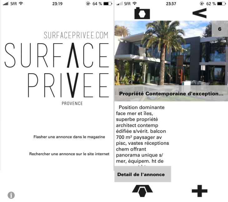Surface Privée : premier magazine immobilier interactif sur iPhone