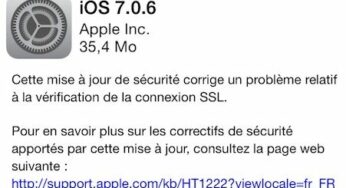 iOS 7.0.6 & iOS 6.1.6 (iPhone 3GS, iPod Touch 4G) sont disponibles