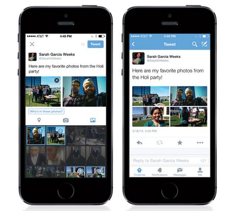 Twitter iOS : identifications d’utilisateurs et partage multiple de photos