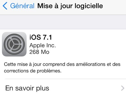 iOS 7.1 disponible sur iPhone, iPad, iPod Touch