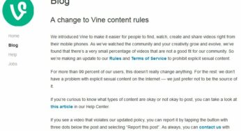 Vine bloque les vidéos à caractère sexuel