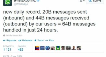 WhatsApp : 64 milliards de messages échangés en 24 heures