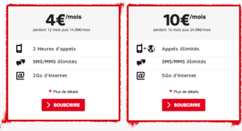 SFR : Forfait RED 5Go à 10€/mois pendant 1 an !
