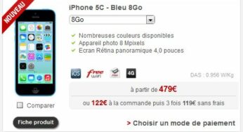 Free Mobile : l’iPhone 5C 8Go enfin disponible