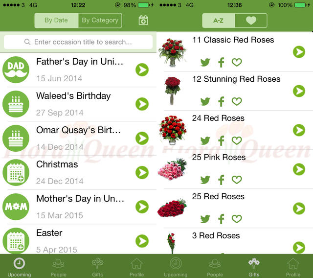 FloraQueen : commande et livraison de fleurs sur iPhone