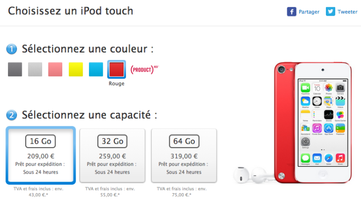 Apple Store : le nouvel iPod Touch 16 Go disponible en France