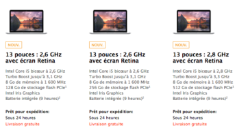 Apple Store : nouveaux MacBook Pro disponibles