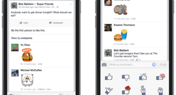 Facebook iOS : les autocollants disponibles dans les commentaires
