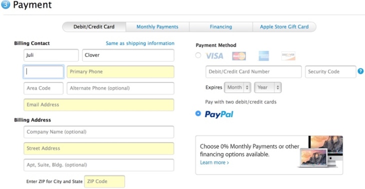 L’Apple Store en ligne accepte les paiements PayPal