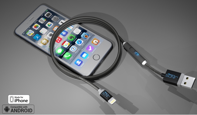 SONICable : un câble lightning qui recharge l’iPhone 2 fois plus vite