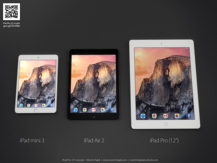 Concept : iPad Air 2 vs iPad Mini 3 vs iPad Pro
