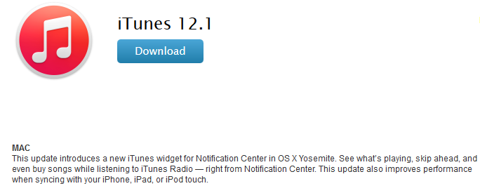 iTunes 12.1 disponible sur Mac & Windows