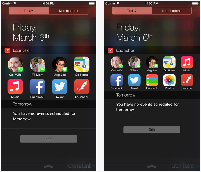 Launcher : l’application au widget indispensable sur iPhone (iOS 8)