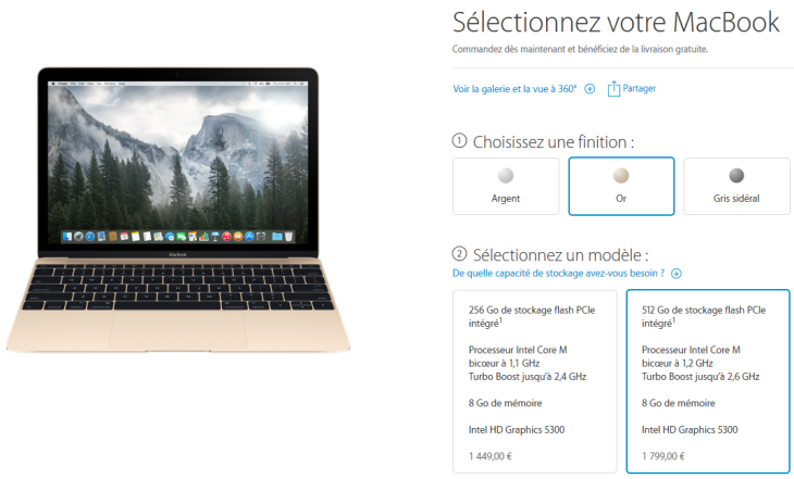 Apple Store : le Macbook Retina 12 pouces est disponible