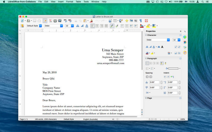 La suite bureautique LibreOffice est disponible sur Mac