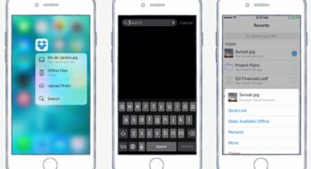 Dropbox : compatibilité iOS 9 et intégration du 3D Touch de l’iPhone 6S