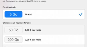 Apple : nouveaux forfaits de stockage iCloud disponibles