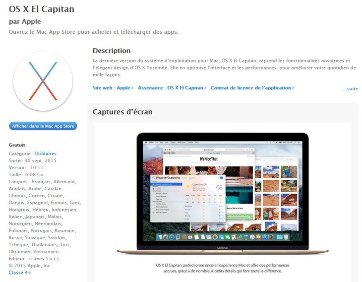 Mac : Télécharger OS X El Capitan (10.11) gratuitement