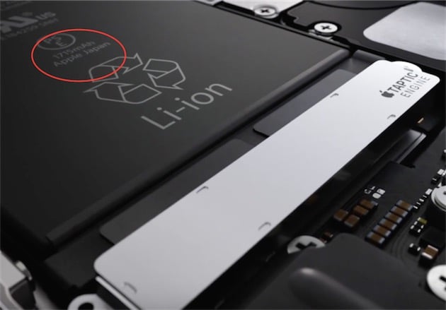 iPhone 6S :  batterie de 1715 mAh inférieure à celle de l’iPhone 6