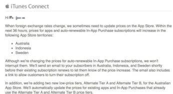 App Store : hausse des prix des applications & achats in-app dans 3 pays