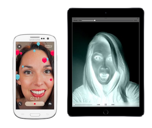 Skype : filtres, smileys Halloween & intégration du 3D Touch (iPhone 6S)