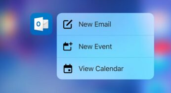 Outlook iOS prend en charge le 3D Touch des iPhone 6S