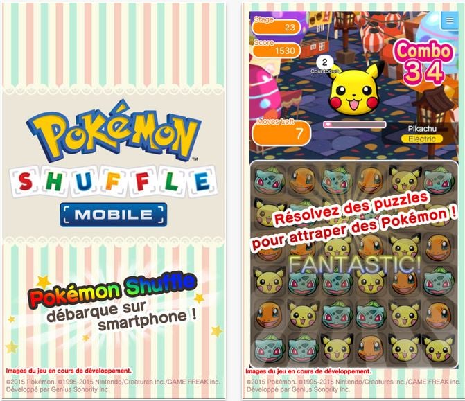 Pokémon Shuffle Mobile disponible sur l’App Store