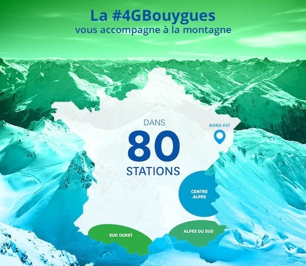 Infographie : la 4G Bouygues Telecom disponible dans 80 stations de ski