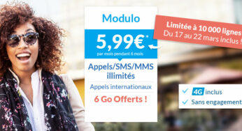 Prixtel : forfait Modulo avec 6Go d’Internet 4G à 5,99€/ mois