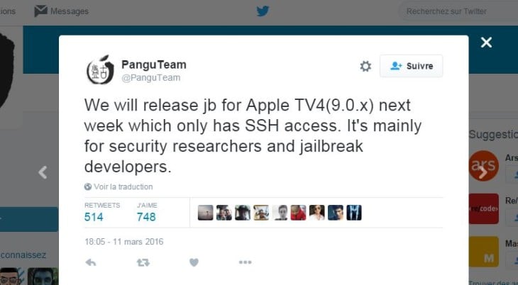 Jailbreak Apple TV 4 (PanGu) : une sortie cette semaine