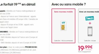 Code Promo Sosh : 10€ de réduction sur les forfaits à 19,99€ & 24,99€/mois