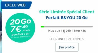B&You : forfait 20 Go d’Internet 4G à seulement 7,49€/mois