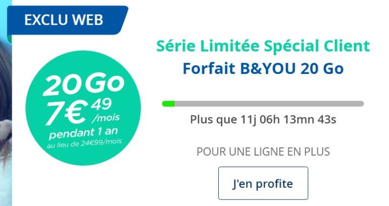 Forfait B And You Deja Client B&You : forfait 20 Go d'Internet 4G à seulement 7,49€/mois