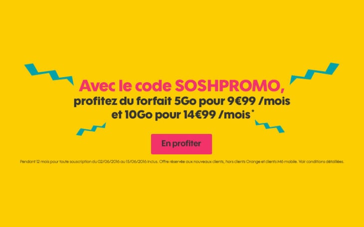 Sosh : -10€ sur 2 forfaits 4G avec le code promo SOSHPROMO