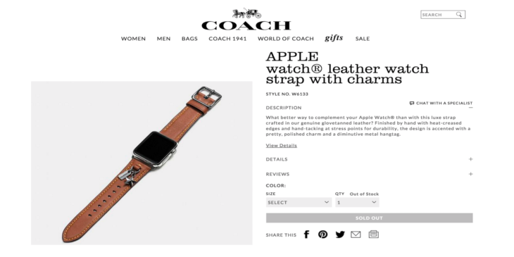 Apple Watch : les bracelets Coach se dévoilent avant l’heure