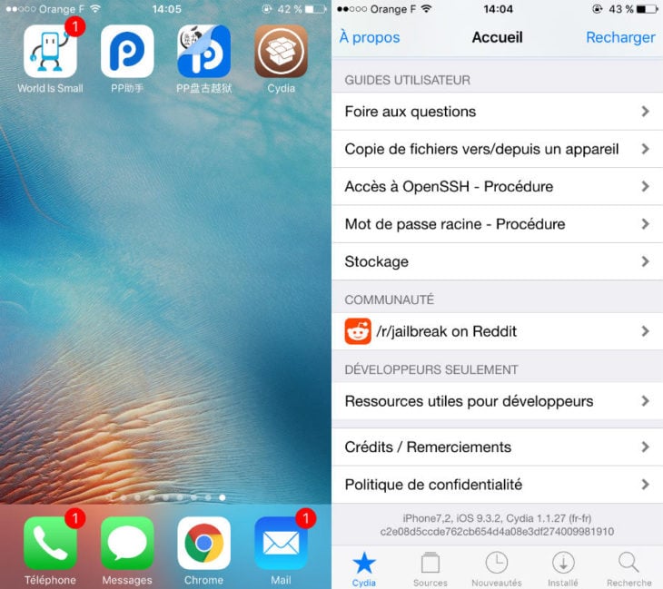 Tutoriel : Jailbreak iOS 9.3.3 iPhone, iPad, iPod Touch sans ordinateur (PanGu)