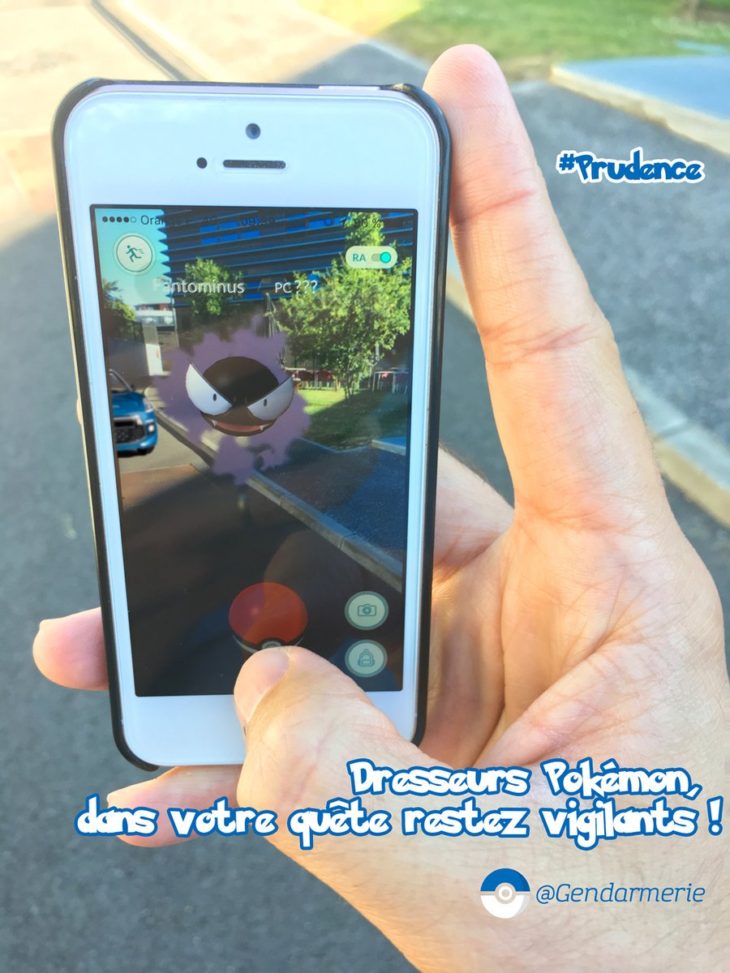 Pokémon GO : la Gendarmerie Nationale prévient les dresseurs
